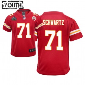 Camiseta Niño Kansas City Chiefs Mitchell Schwartz 71 Nike Rojo 2021 Super Bowl LV
